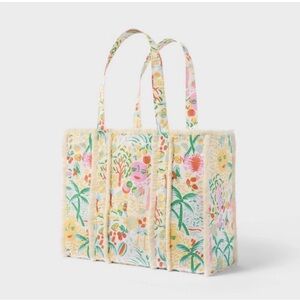 Roller Rabbit x Target - Vacation Fringe Canvas Tote Bag Yellow/ Green